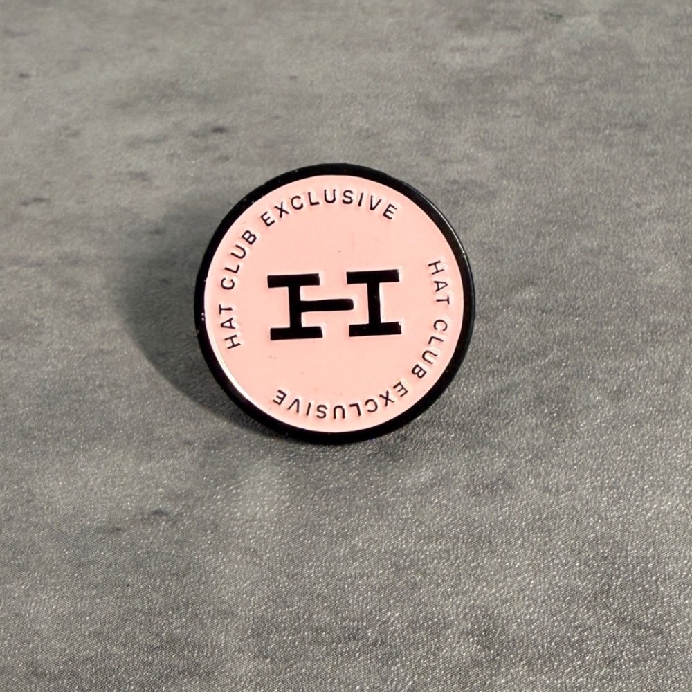 Hat Club Enamel‎ Pin Pink Bottom Black Exclusive H Logo Hat Accessory Streetwear